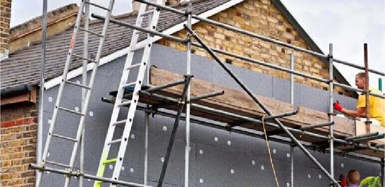Solid wall insulation system installed and rendered in Bristol